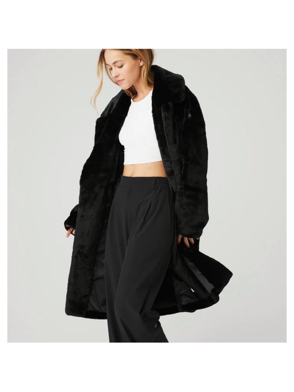ALO Oversize Faux Fur Trench - Picture 2 of 7